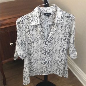 AB Studio Button Down Animal Printed Shirt